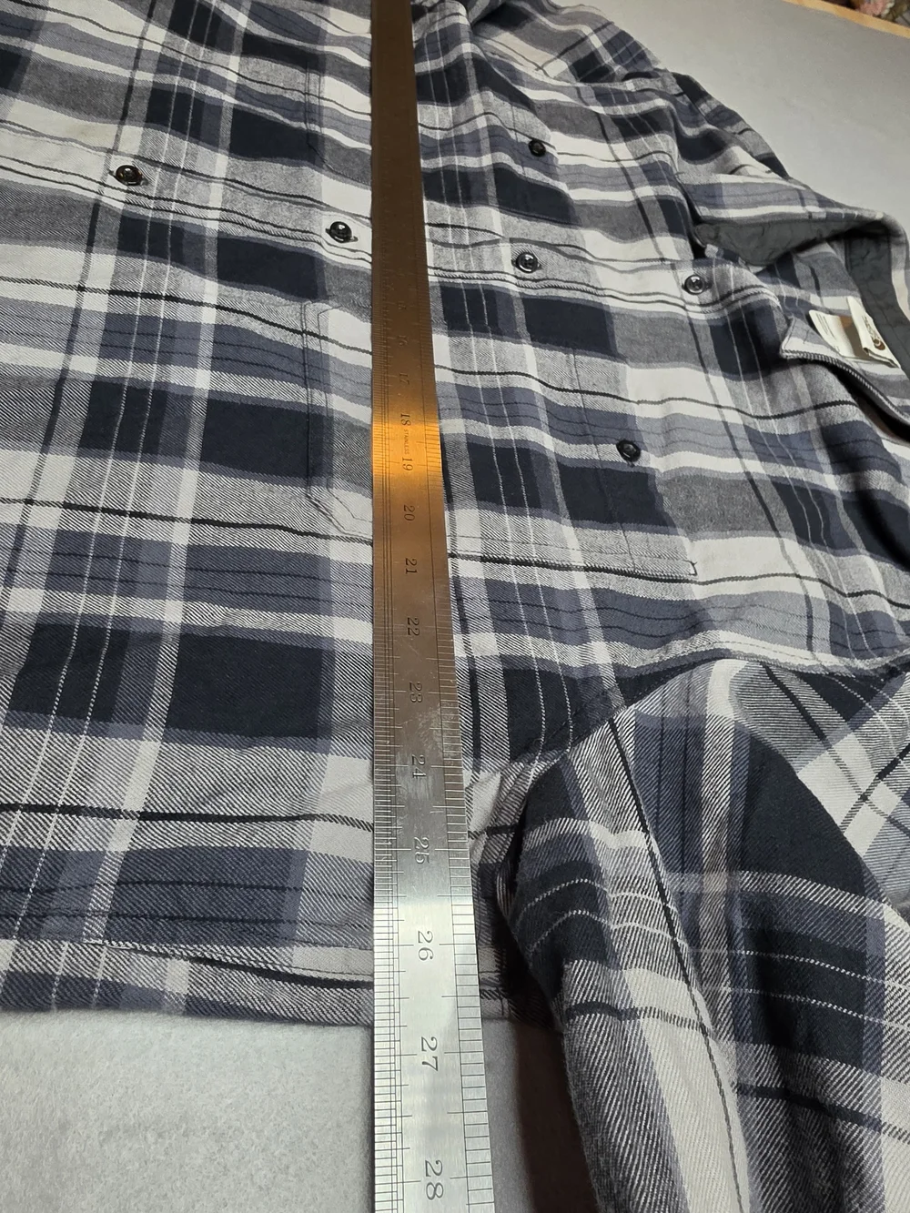 The North Face Men’s Navy and Gray Plaid‎ Button-Down Shirt XXL